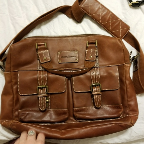 tommy bahama leather briefcase